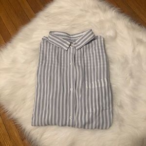 rails • blue stripe button down shirt • m